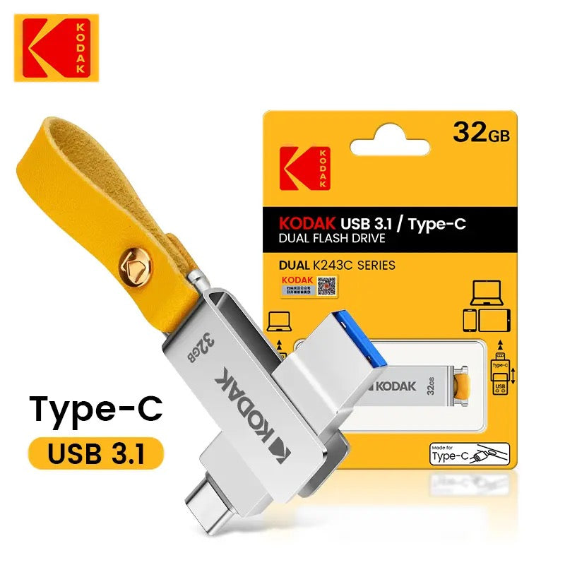 32 Go Clé USB 3.1 Kodak K24255 Double Connectique Type-C & USB Type-A