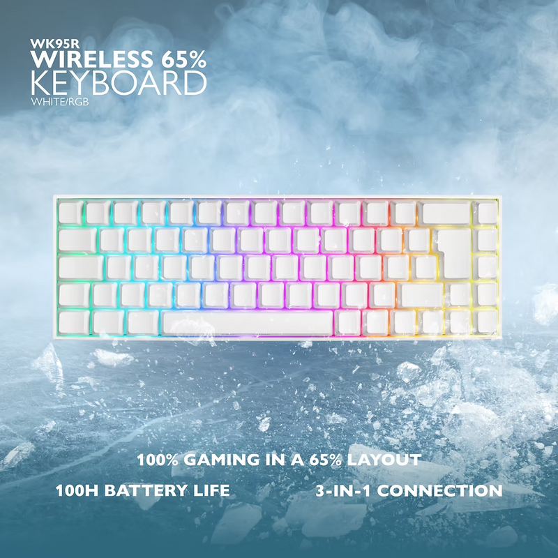 Clavier Français Sans Fil Deltaco WK95R, Azerty Rétroéclairé Gaming, Pour Ordinateur, iMac, Tablette