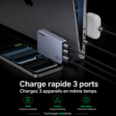 Chargeur UGREEN Nexode Pro 65W, Chargeur Universel Ultra-Slim, Recharge Rapide GaN 3 Ports