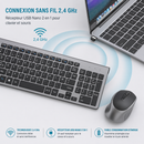 Clavier Azerty avec Pavé Numerique Sans Fil plus Souris Pour Ordinateur, iMac, Tablette (Joyaccess)