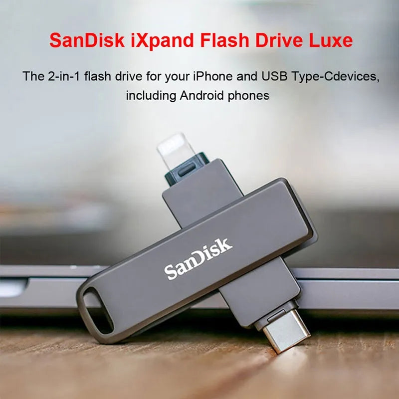 128 Go Clé USB Sandisk iXpand Luxe 2-in-1 Lightning & USB Type-C Pour