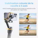 DJI Osmo Mobile 8 Stabilisateur, Suivi natif IA avec Audio et éclairage, Rotation panoramique à 360°