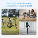 DJI Osmo Mobile 8 Stabilisateur, Suivi natif IA avec Audio et éclairage, Rotation panoramique à 360°