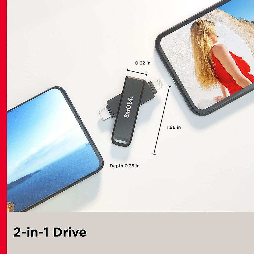 128 Go Clé USB Sandisk iXpand Luxe 2-in-1 Lightning & USB Type-C Pour