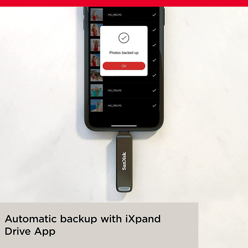 128 Go Clé USB Sandisk iXpand Luxe 2-in-1 Lightning & USB Type-C Pour Iphone, Ipad, Ordinateur Portable