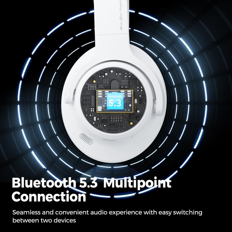 Casque SoundPEATS Space Bluetooth Sans Fil, 123 Heures d'autonomie, avec Suppression de bruit