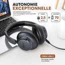Casque BERIBES - 70h d’Autonomie, Réduction Active du Bruit – Son Hi-Fi - Bluetooth