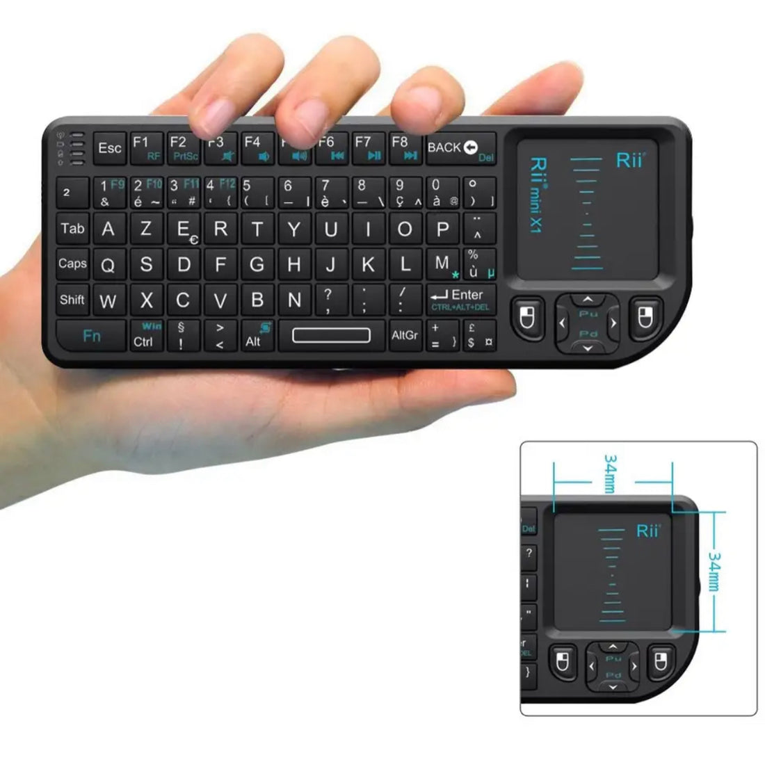 Mini Clavier Azerty Sans Fil avec Pavé Tactile Pour Ordinateur, Télévi