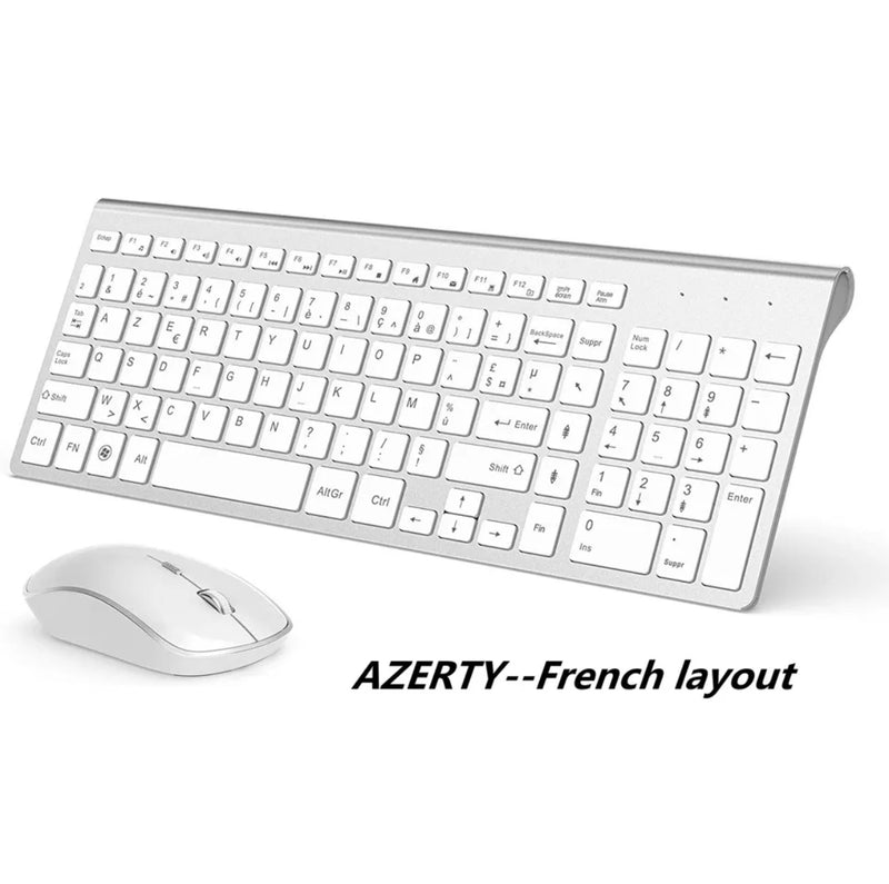 Clavier Azerty avec Pavé Numerique Sans Fil plus Souris Pour Ordinateur, iMac, Tablette