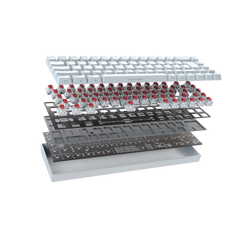 Clavier Français Sans Fil Deltaco WK95R, Azerty Rétroéclairé Gaming, Pour Ordinateur, iMac, Tablette