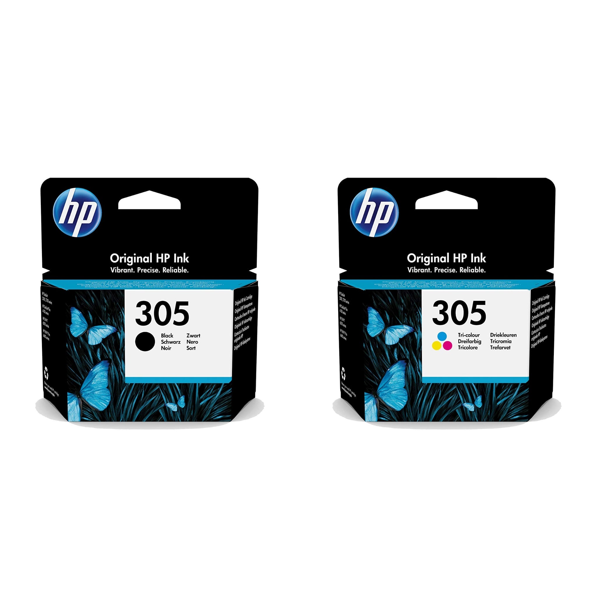 HP 305 Pack De 2 Cartouches D'Encre Noire Et Trois Couleurs Authentiques 6zd17ae