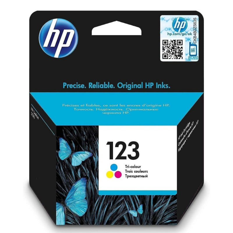 HP 123 Cartouche d'Encre Tri-color Authentique (F6V16AE) pour HP DeskJet 1100, 2100, 2300, 2600, 3600, 3800, 4600