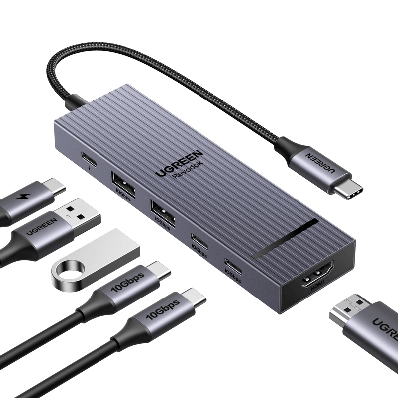 Hub Multiport 6 en 1 USB C, Ugreen Revodok Pro 106 Station d'accueil