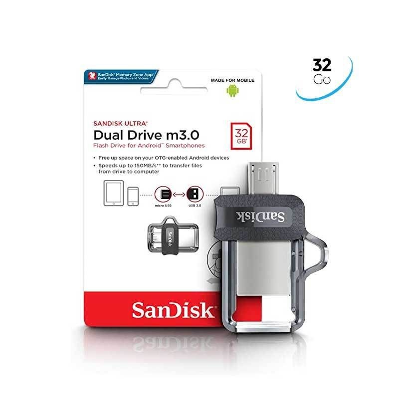 Clé USB à double connectique SanDisk Ultra Go pour les appareils